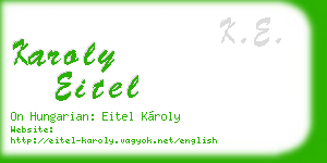 karoly eitel business card
